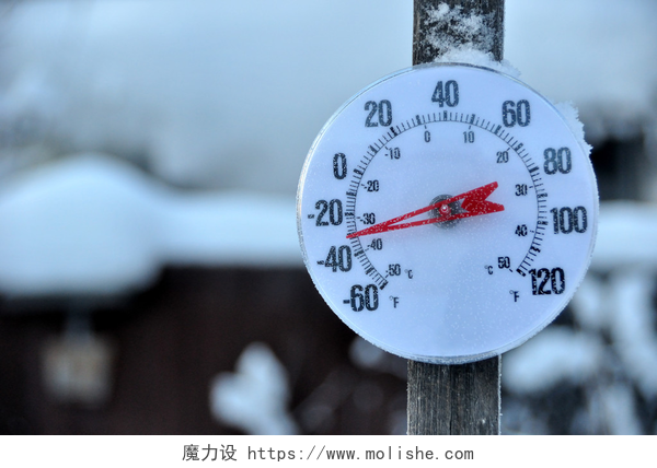 一个天气温度计寒冷的天气温度计